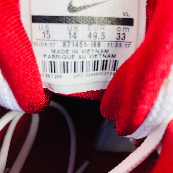 Nike Alpha Menace Pro Mid Football Cleats Red 15 - Picture 7 of 7